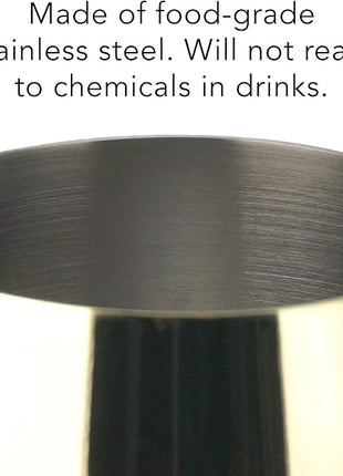 PG Set of 4 Stainless Steel Wine Glass - 18.5oz Gold Wine Glasses - Unbreakable Wine Glasses - Stem Metal Wine Goblets