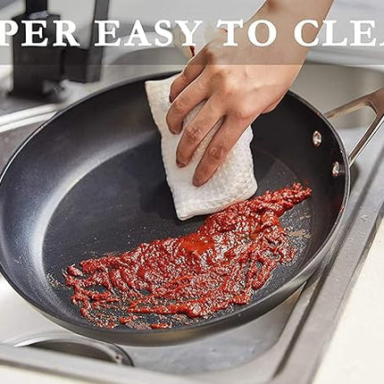 MsMk Small Frying pan, 8-inch Nonstick Durable Egg Omelet Skillet with Stay-Cool Handle, Limestone Non Stick Coating From GRE, 4mm Stainless Steel Base Induction, Oven Safe, Dishwasher Safe