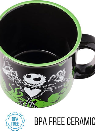 Silver Buffalo Disney The Nightmare Before Christmas Your Worst Nightmare Featuring Jack Skellington Ceramic Camper Mug, 20 Ounces