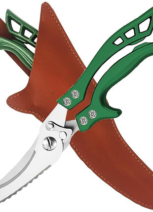 ANDONG Heavy Duty Poultry Shears, All-Purpose Kitchen Scissors for Food, Spatchcock Shears, Green