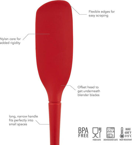 Flex-Core All Silicone Blender Spatula - Heat-Resistant Spatulas for Kitchen Use, Dishwasher Safe & BPA-Free