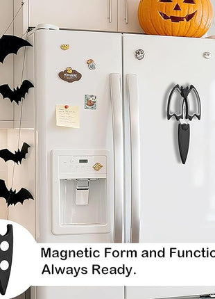 Magnetic Kitchen Scissors All Purpose 2 Pack - Halloween Bat Kitchen Shears - Heavy Duty Stainless Steel Cooking Shears for Cutting Meat, Food, Poultry - Featuring a Magnetic Protective Sheath