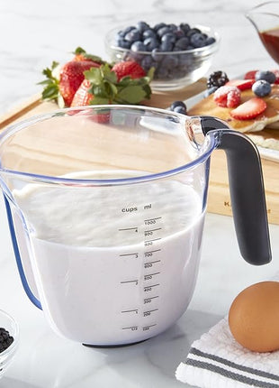 KitchenAid Universal Easy View Angled Measuring Cups, Set Of 3, Clear with Black Handles