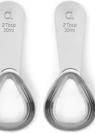 Apace Living Coffee Scoop (Set of 2) - 2 Tablespoon (2 Tbsp / 1/8 Cup / 1 oz) - The Best Stainless Steel Measuring Spoons for Coffee, Tea, and More
