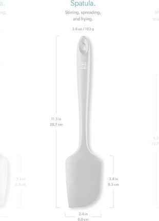 DI ORO Silicone Spatula - 600°F Heat-Resistant Rubber Kitchen Spatula for Baking, Scraping, & Mixing - BPA Free Nonstick Cookware Safe Flexible Utensil for Cooking - Seamless & Dishwasher Safe (Stone)