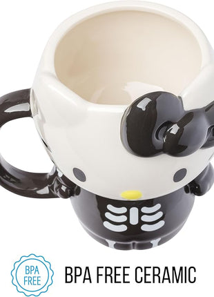 Silver Buffalo Sanrio Hello Kitty Halloween Skeleton Costume Ceramic 3D Sculpted Mug, 20 Ounces
