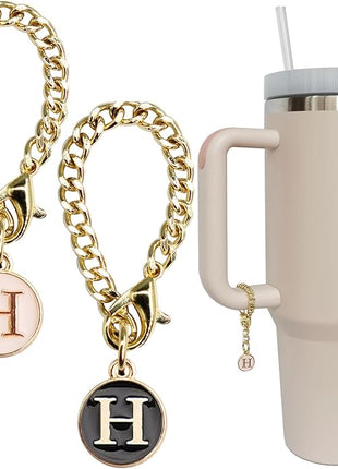 Letter Charm Accessories for Stanley Cup 2PCS Initial Name ID Personalized Handle Charm for Stanley Tumbler