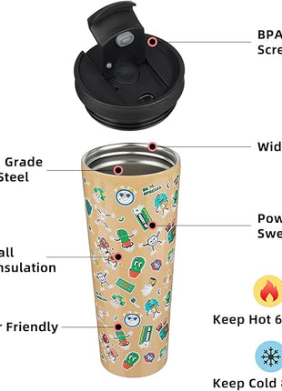 BJPKPK 26oz Tumbler With lid And Straw Stainless Steel Travel Coffee Mug Insulated Tumblers Cups,Spring Party Brown