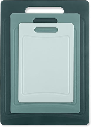 COOK WITH COLOR Non-Slip Cutting Board Set – Kitchen Essentials with Easy Grip Handle for Meat, Veggies, and Fruits, 3 Cutting Boards, Teal