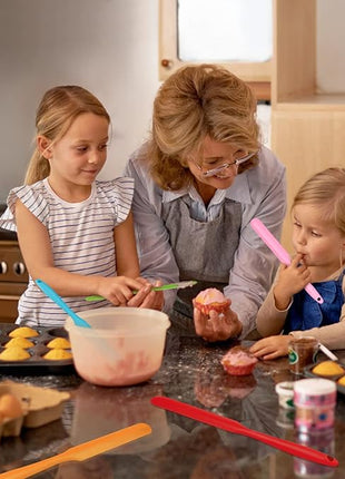 5pcs Silicone Jar Spatulas set, Cake Cream Spatulas Set, 9.8 inch Non-Stick Heat Resistant Mixing Butter Spatulas Baking Scrapers for Jars Blenders Cooking Stirring