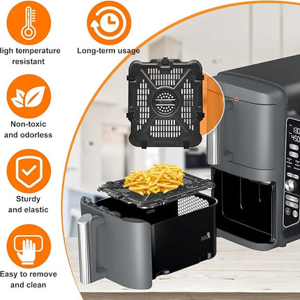 Air Fryer Replacement Tray for Ninja SL201 SL401 SL451 DoubleStack XL 2-Basket, 2 Packs Air Fryer Grill Plate Tray Accessories, Dishwasher Safe
