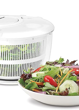 Cuisinart Large Salad Spinner- Wash, Spin & Dry Salad Greens, Fruits & Vegetables, 5qt, CTG-00-SASW White