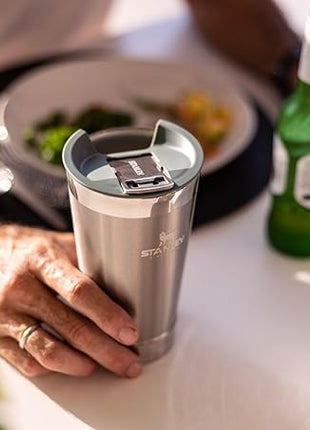 STANLEY Stay-Chill Beer Pint 16 oz | Wide Mouth Lid | Built-In Bottle Opener | Beer Tumbler Cup | Insulated Stainless Steel Pint Glass | BPA-Free | Lilac Gloss