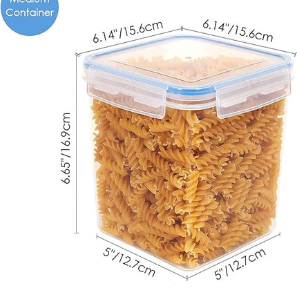 Vtopmart Food Storage Containers 2.5L / 84.5oz, 4 Pieces BPA Free Plastic Airtight Canister for Flour, Sugar, Baking Supplies, with 4 Measuring Cups and 24 Labels, Blue