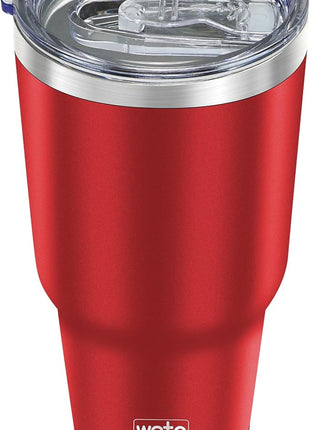 WETOWETO 30oz Tumbler, Stainless Steel Vacuum Insulated Water Coffee Tumbler Cup, Double Wall Powder Coated Spill-Proof Travel Mug Thermal Cup for Home Outdoor (Red, 1 Pack)