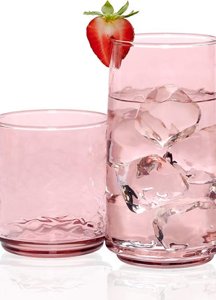 Anchor Hocking Rosewater Brockhill Drinking Glasses (16-Pieces, 12-ounce and 18-ounce, dishwasher safe)