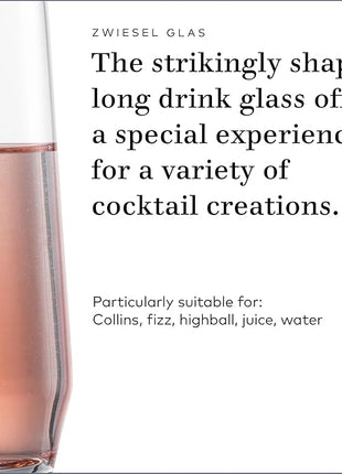 ZWIESEL GLAS Pure Longdrink Glass (Set of 6), Bar Glasses for Long Drinks, Dishwasher-Safe Tritan Crystal Glasses, Made in Germany (18 Ounce)