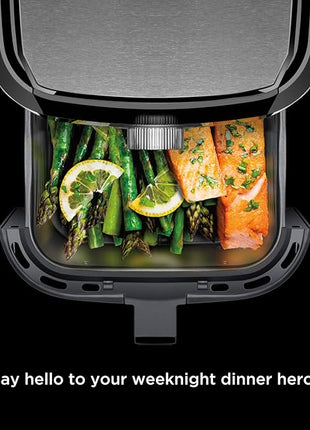CHEFMAN Air Fryer Healthy Cooking, 4.5 Qt,User Friendly and Dual Control Temperature, Nonstick Stainless Steel, Dishwasher Safe Basket, w/ 60 Minute Timer & Auto Shutoff