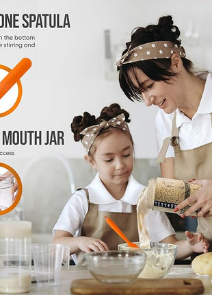 Sourdough Starter Kit - 34oz Large Capacity Glass Fermentation Jar with Lid, Silicon Spatula, and Measuring Spoons - Beginner Sourdough Starter Kit, Sourdough Bread Baking Supplies, Fermentation Kit