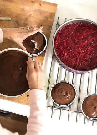 E-far 4 Inch Small Cake Pan Set of 3, Stainless Steel Mini Round Smash Cake Baking Pans, Non-Toxic & Healthy, Mirror Finish & Dishwasher Safe