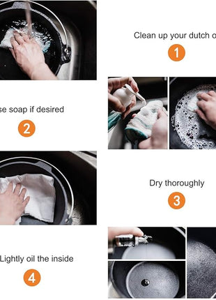 Overmont Camp Dutch Oven Pre Seasoned Cast Iron Lid Also a Skillet Casserole Pot with Lid Lifter for Camping Cooking BBQ Baking 9QT(Pot+Lid)