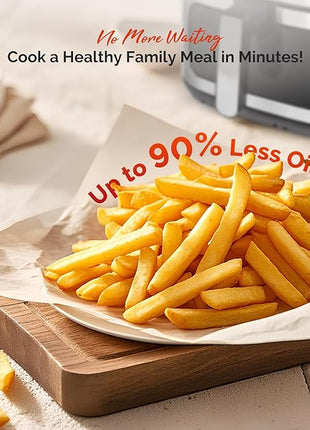 8.5QT Air Fryer, View Window, Multifunctional Large Family Size Capacity for 4-8 People, Stainless Steel Square Basket, 10-in-1 Smart Digital Presets for Air frying, Bake, Roast, Reheat