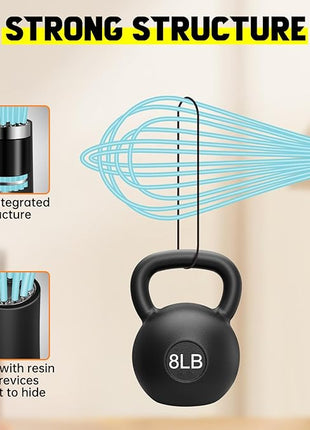 HOTEC 4 Pieces Silicone Whisks Set, Wire Balloon Whisks Egg Beater, Non-slip Handle Whisk for Non-stick Cookware Perfect for Cooking, Stirring, Beating and Blending (Blue)