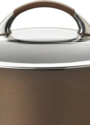 Circulon Symmetry Hard Anodized Nonstick Wok/Stir Fry Pan with Lid, 12", Chocolate