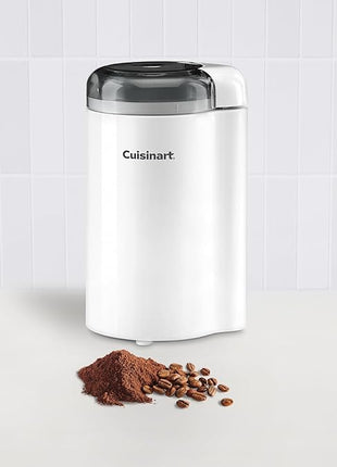 Cuisinart Coffee Grinder, One Touch Control Coffee Bean Grinder with Stainless Steel Bowl and Blades, 2.5 oz/70g Capacity Enough for 12 Cups, On/Off Switch with Safety Interlock, DCG-20N, White