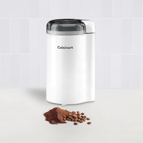 Cuisinart Coffee Grinder, One Touch Control Coffee Bean Grinder with Stainless Steel Bowl and Blades, 2.5 oz/70g Capacity Enough for 12 Cups, On/Off Switch with Safety Interlock, DCG-20N, White