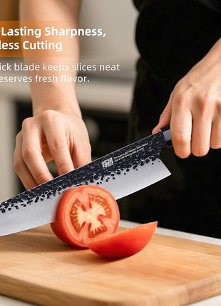 FINDKING Dynasty Series Japanese Kiritsuke Knife, Multi-Purpose Gyuto Chef knife, 9Cr18MoV High Carbon Steel Blade, African Rosewood Octagonal Handle, for Meat, Fruits, Vegetables,9 Inches