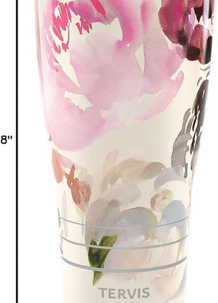 Tervis Traveler Kelly Ventura Floral Collection Triple Walled Insulated Tumbler Travel Cup Keeps Drinks Cold & Hot, 30oz, Posy