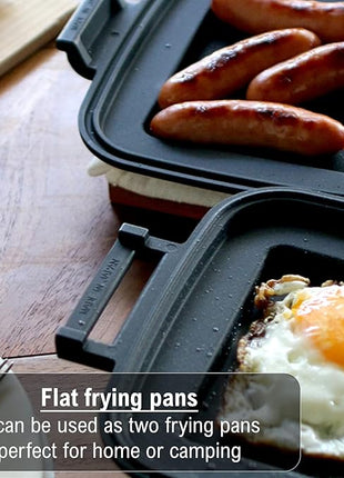 ] Grilled Sandwich Stovetop Panini Maker For Gas Fire, Hot Sandwich Maker Non-Stick Detachable Top and Bottom Pans, Made in Japan, for Home kitchen Breakfast Outdoors Camping 1.67 lb