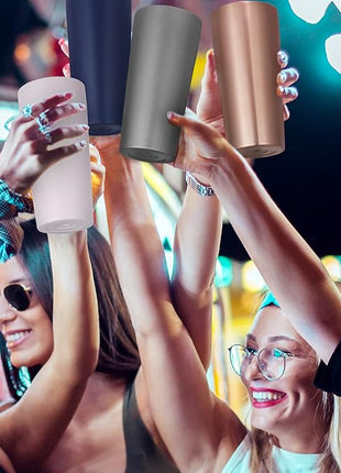 VEGOND 20oz Tumbler Bulk with Lid and Straw 6 Pack, Stainless Steel Vacuum Insulated Tumbler, Double Wall Coffee Cup Travel Mug, Rose Gold