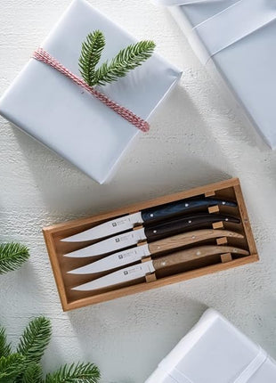 ZWILLING Toro Steak Knife Set of 4, Beechwood Presentation Box