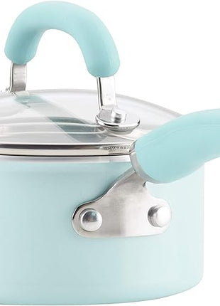Rachael Ray Create Delicious Nonstick Cookware Pots and Pans Set, 13 Piece, Light Blue Shimmer