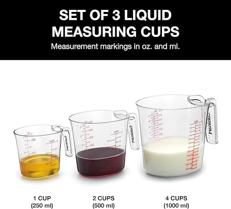 Cuisinart Nesting Liquid Measuring Cups, Clear, 3-Piece, CTG-00-3MC