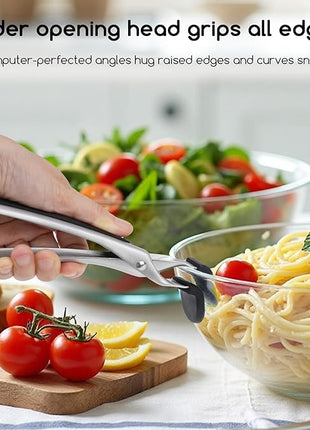 SOLEADER Plate Gripper Compatible With Pizza Pan,Non-Slip Pan Gripper,Hot Plate Bowl Retriever with Food Out from Pots,For Egg Custard For Jidangeng,For Microwave Toaster Oven Steamer,Pack of 2