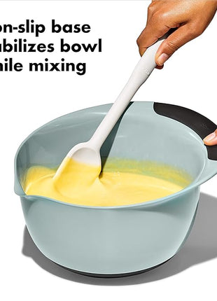 OXO Good Grips 3-Piece Plastic Mixing Bowl Set - Cadet Blue, Tower Gray, Jade, Small, Medium, Large