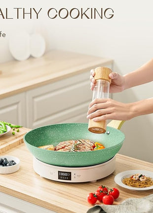 Innerwell Nonstick 11 Inch Skillet, Aluminum, Ergonomic Handle, Non-Toxic, Safe, Healthy, Easy Clean, Suitable for All Stovetops