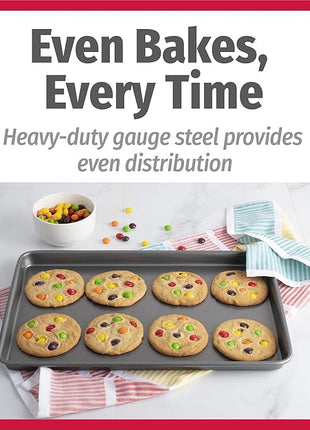 GoodCook Everyday Nonstick Carbon Steel Baking Sheet Set, 3 Pack – Small 13” x 9”, Medium 15” x 10”, Large 17” x 11” – Carbon Steel Cooking Pans, Cookie Sheet Bakeware Set