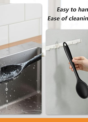 HAKSEN Silicone Spoons for Cooking, 4PCS 10.8 Inch Nonstick Kitchen Serving Spoons, Heat Resistant Silicone Cooking Utensils Set for Stirring, Mixing, Baking, Dishwasher Safe