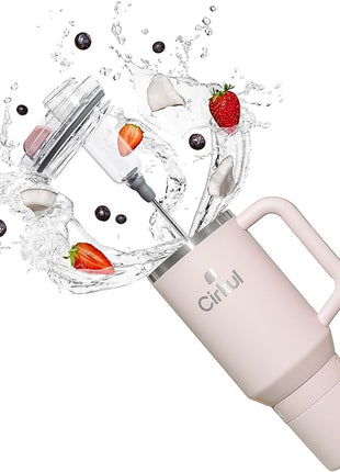 Cirkul 40oz. Cherry Blossom Stainless Steel Tumbler with Handle, All-Day StrawSip™, Double-Wall Insulated