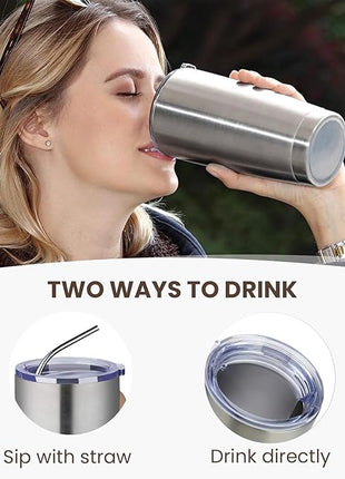 MEWAY 20oz Tumbler 8 Pack Double Wall Vacuum Insulated Travel Mug Bulk, Mix Color Stainless Steel Tumblers with Lid and Straw, Durable Powder Coated Coffee Cups for Cold & Hot Drinks（Mix Color, 8