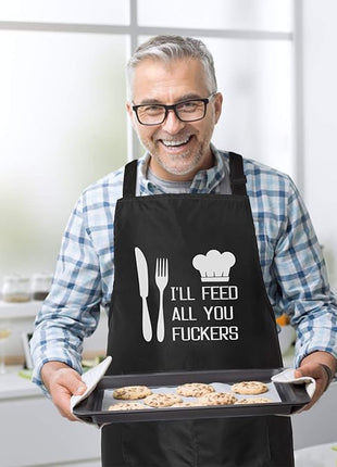 Funny Cooking Aprons for Men Gifts for Dad Husband Boyfriend Brother Unique Birthday Gifts for Men Women BBQ Grilling Apron