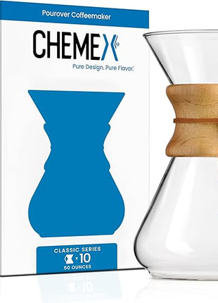 Chemex Pour-Over Glass Coffeemaker - Classic Series - 10-Cup - Exclusive Packaging