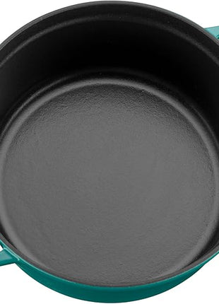 STAUB Cast Iron Round Cocotte, Dutch Oven, 4-quart, serves 3-4, Made in France, Turquoise