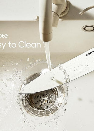 CAROTE 12PCS Knife set with Blade Guards,Granite Nonstick Ceramic Coating,Stainless Steel blade, Wood Grain Handle, Essential knife set,White