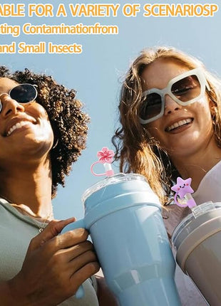 15Pc Straw Cover for Stanley Cup, Silicone Straw Topper for Stanley Cup 30&40oz with Tumblers, 10mm 0.4in Lid Accessories (Reusable)