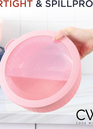 COOK WITH COLOR Prep Bowls with Lids- Wide and Deep Nesting Plastic Small Mixing Bowl Set with Lids, 12 Piece Set - Wide Bowls, Navy